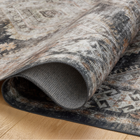 Josie (Amber Lewis × Loloi) JOS-04 Machine Washable Rug [Ink/Earth]