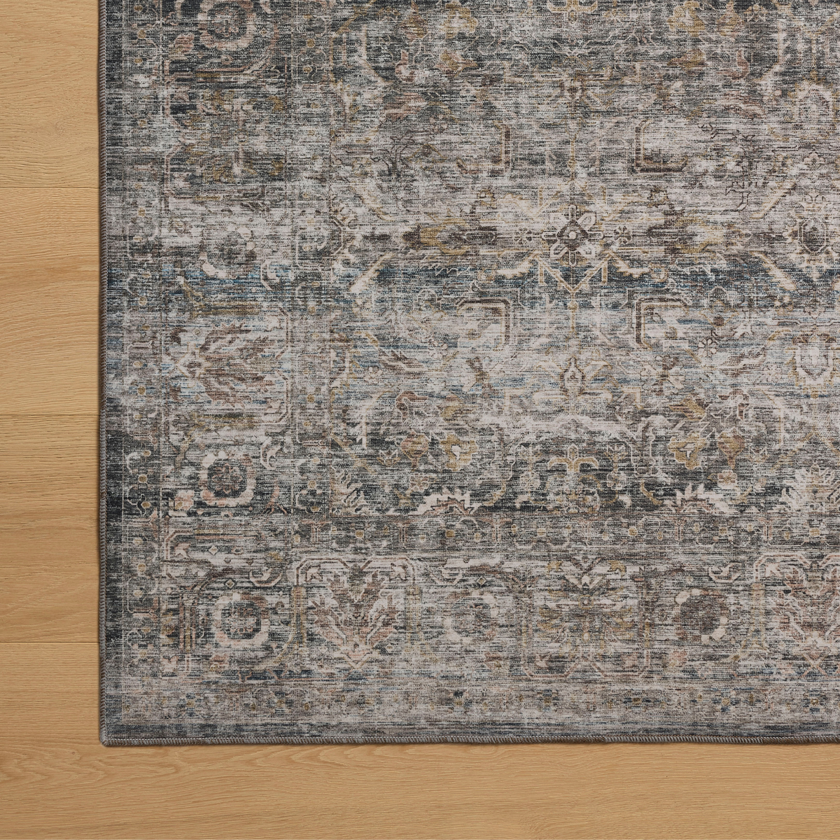 Josie (Amber Lewis × Loloi) JOS-05 Machine Washable Rug [Dove/Gold]