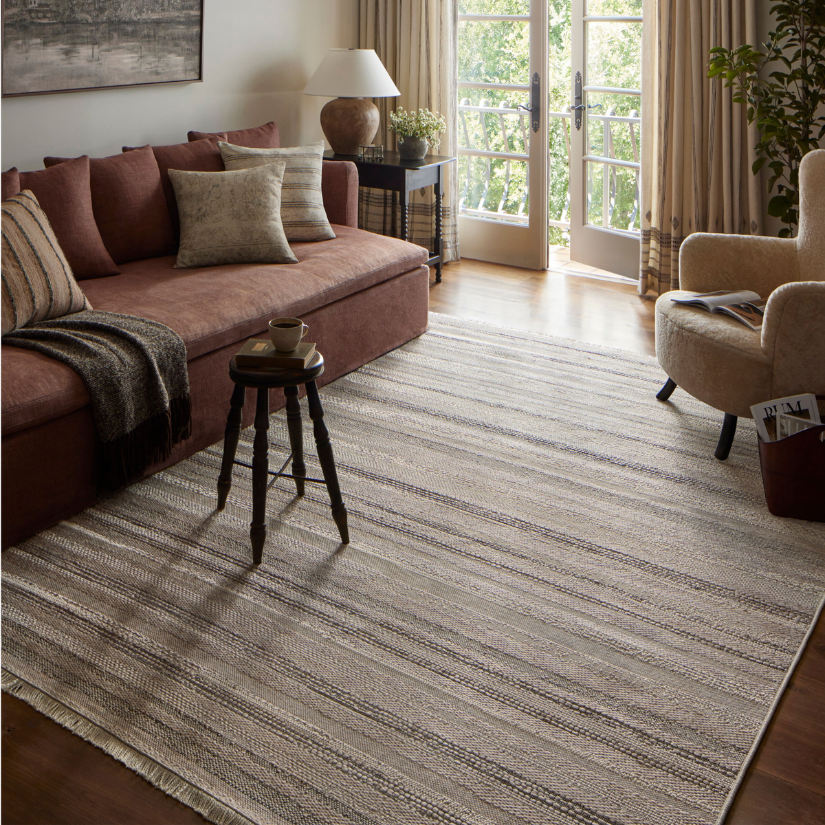 Malibu (Amber Lewis × Loloi) MAB-02 Indoor/Outdoor Rug [Ivory/Dove]