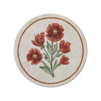 Clove CLO-01 (Chris Loves Julia × Loloi) Round Bath Mat [Ivory/Red]