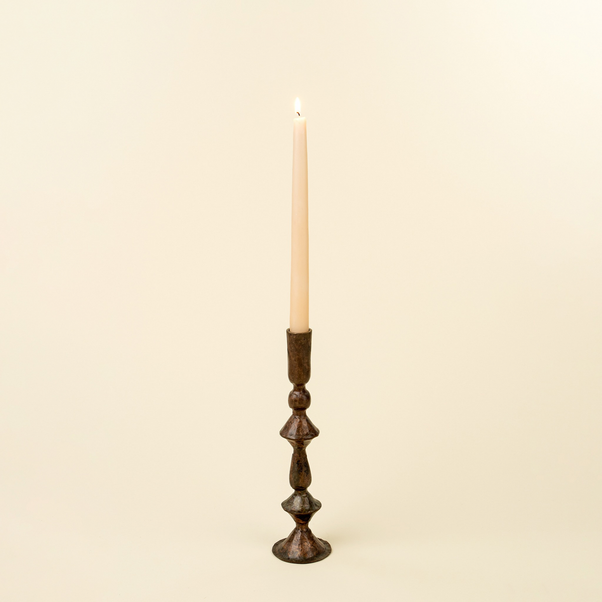 Petra Forged Candlestick (Large - Rustic Brass]