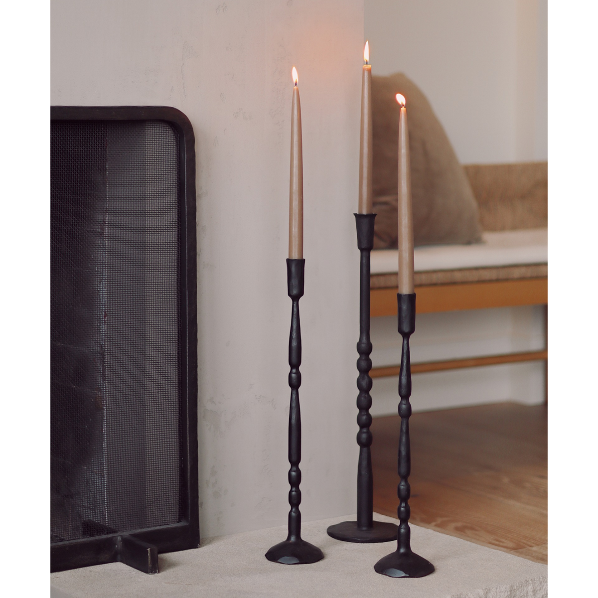 Nova Forged Tall Candlestick [Large - Black]