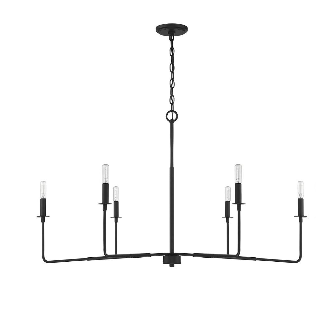 Salerno 6 Light Matte Black Chandelier