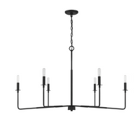 Salerno 6 Light Matte Black Chandelier