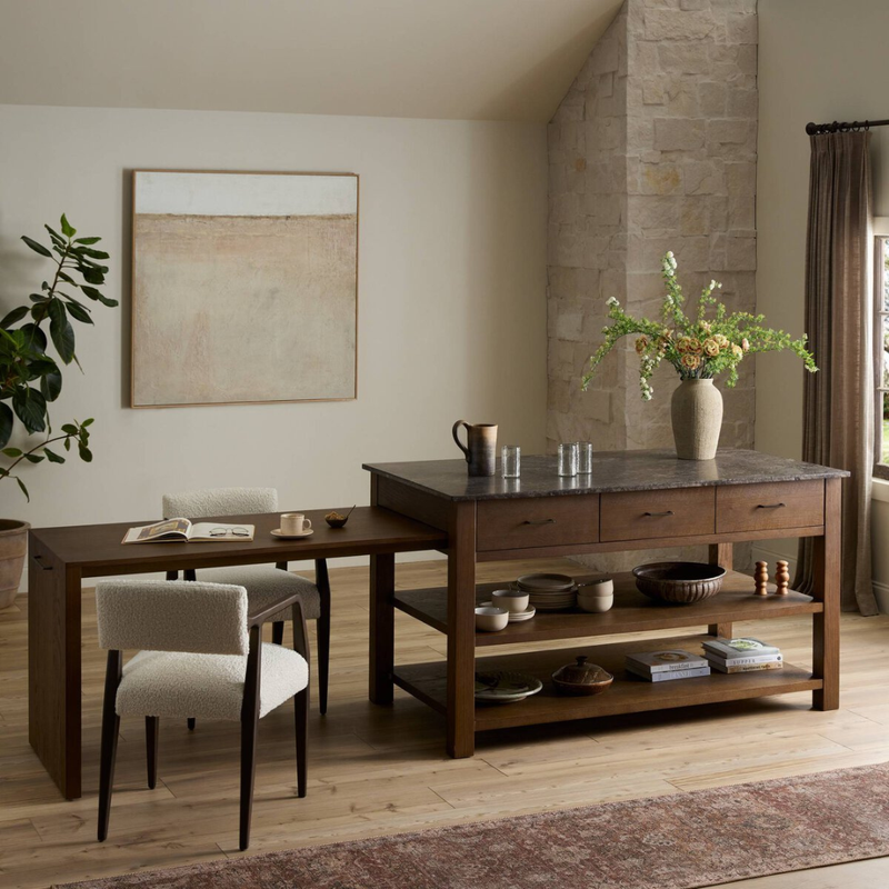 Delfine Kitchen Island /w Pull Out Table