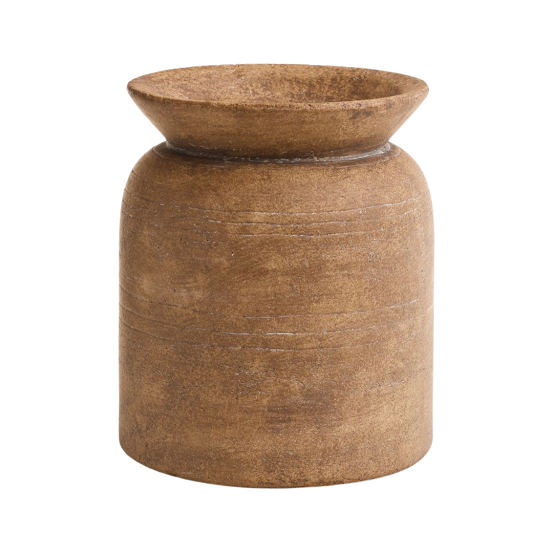 Terracotta Textured Vase - Antique Brown