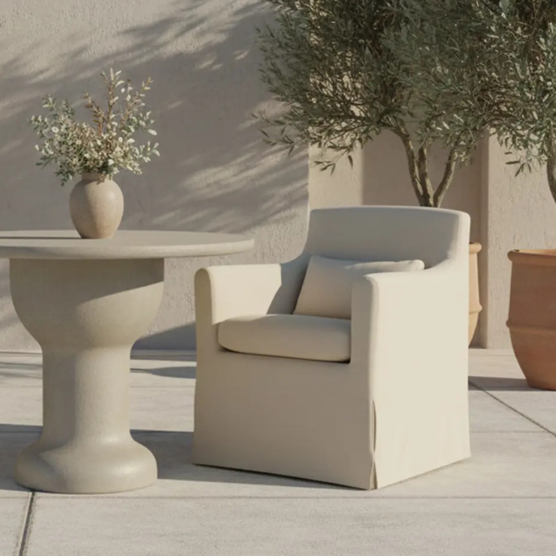 Lively Outdoor Slipcover Dining Armchair