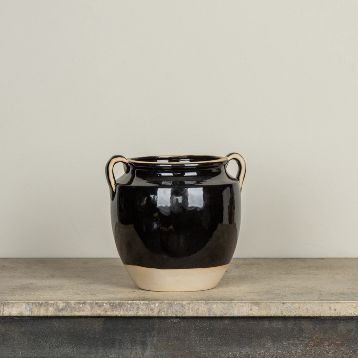 Ceramic 9" Pot [Black & Tan]