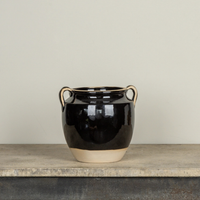 Ceramic 9" Pot [Black & Tan]