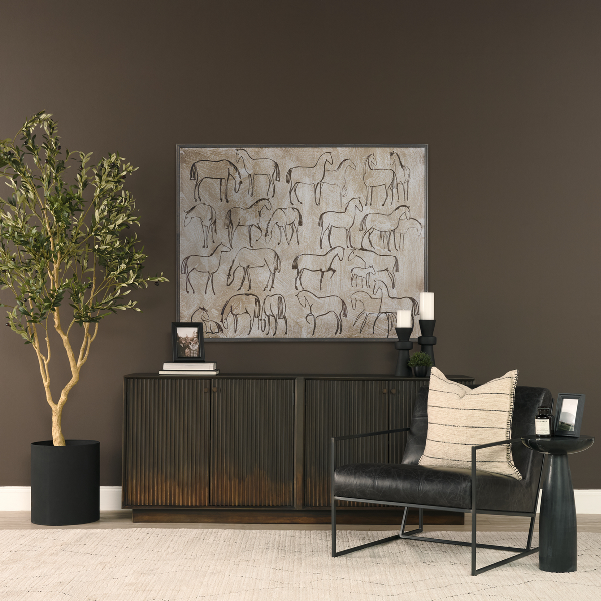 Cinder Distressed Wood Sideboard