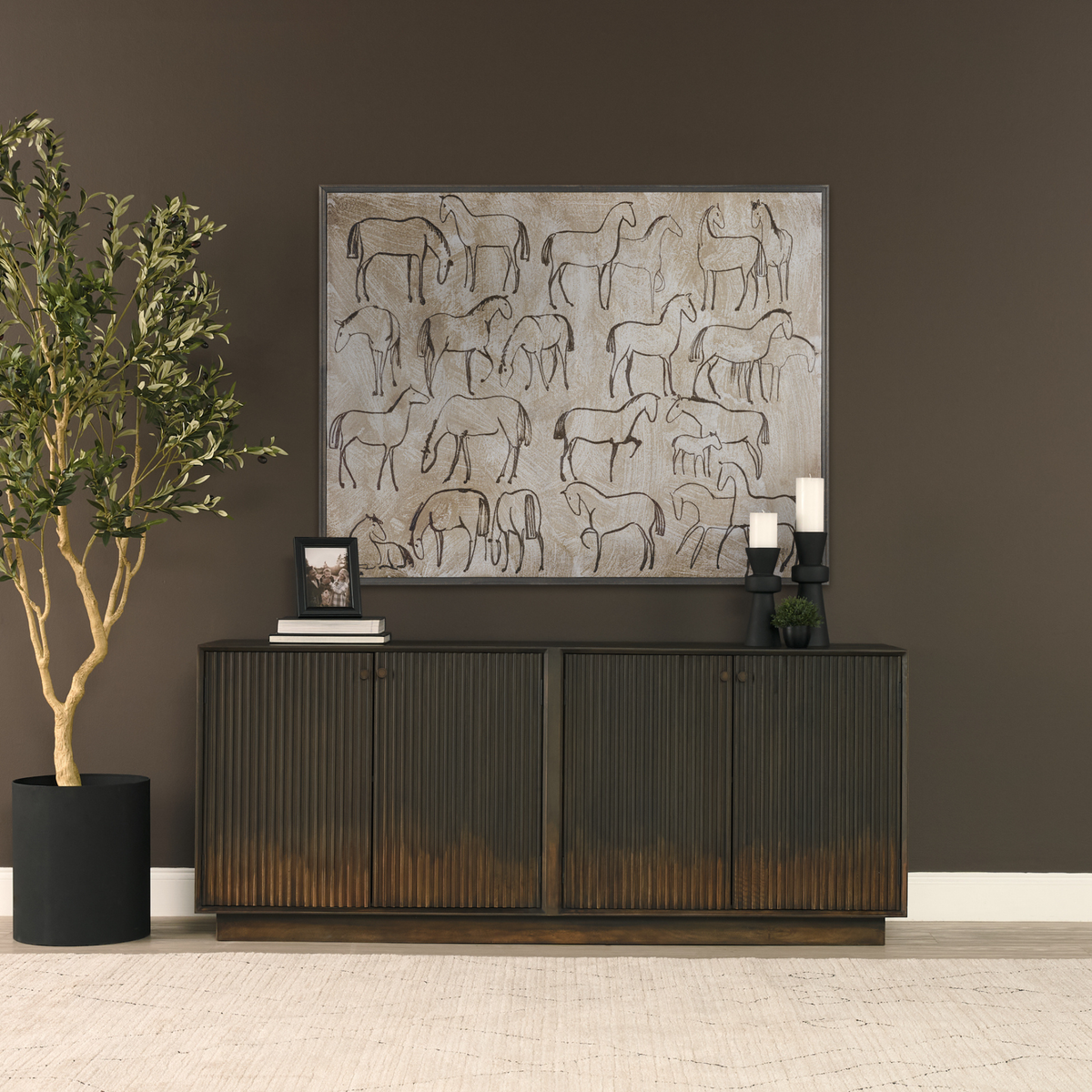 Cinder Distressed Wood Sideboard