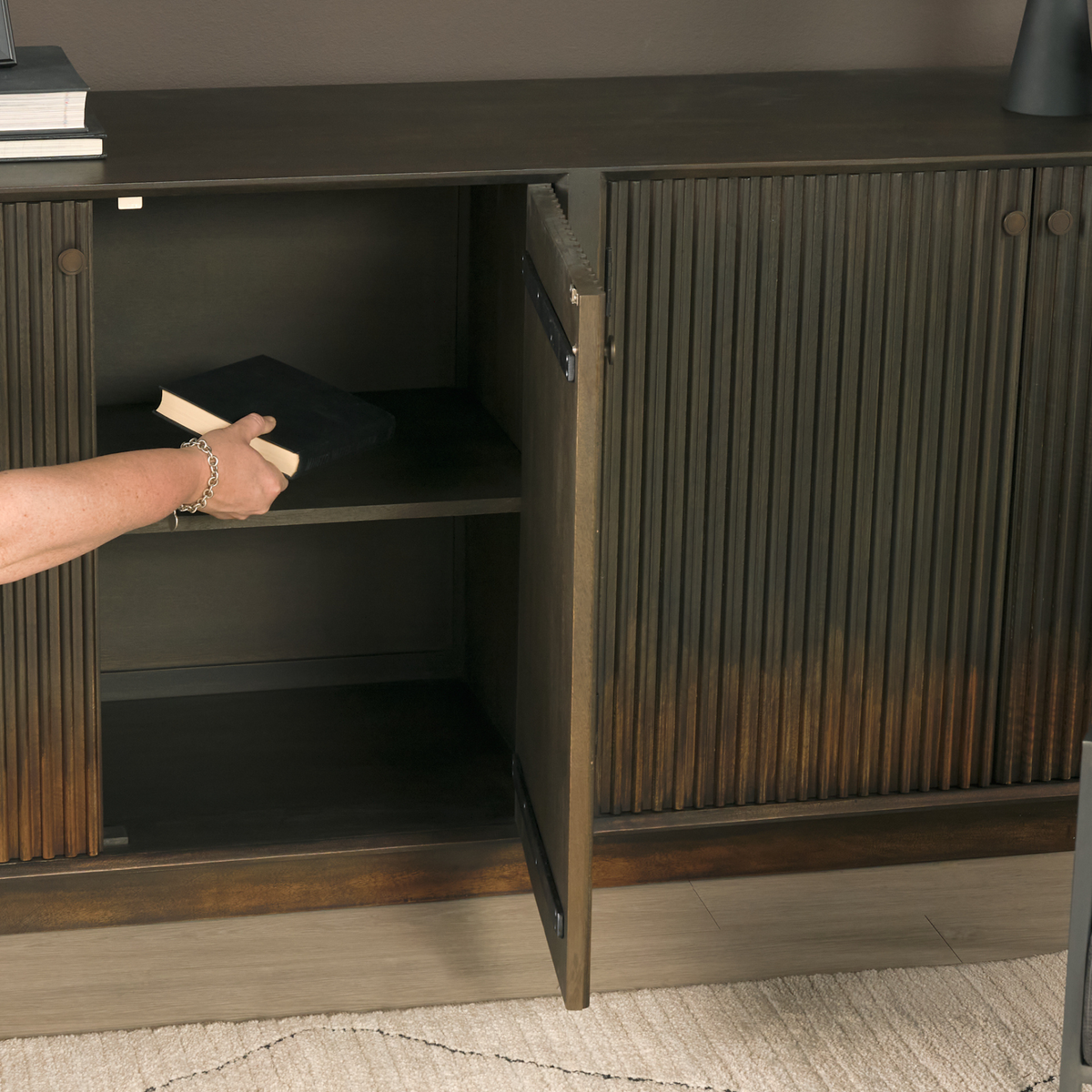 Cinder Distressed Wood Sideboard