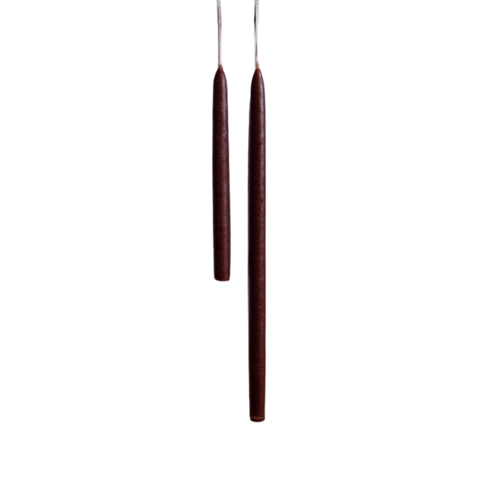 10" Skinny Taper Candles - Umber