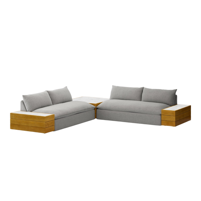 Grady Outdoor 2-PC Sectional /w Coffee and End Tables