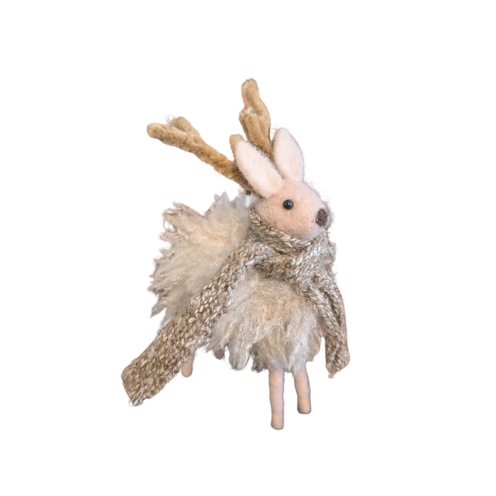 Standing Deer [White Wool - 6.5"]