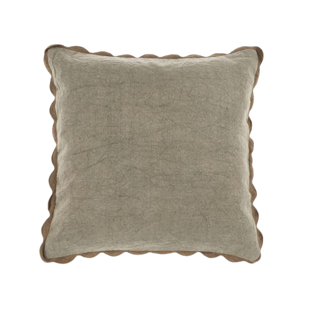 Scalloped Edge Pillow - Fog [20" x 20"]