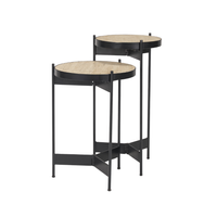 Wade Travertine Nesting End Table Set