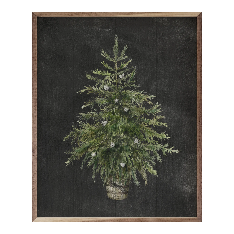 Christmas Tree Framed Wooden Print