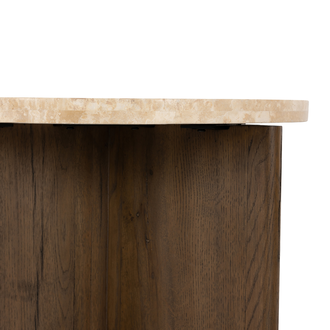 Tide End Table - Travertine