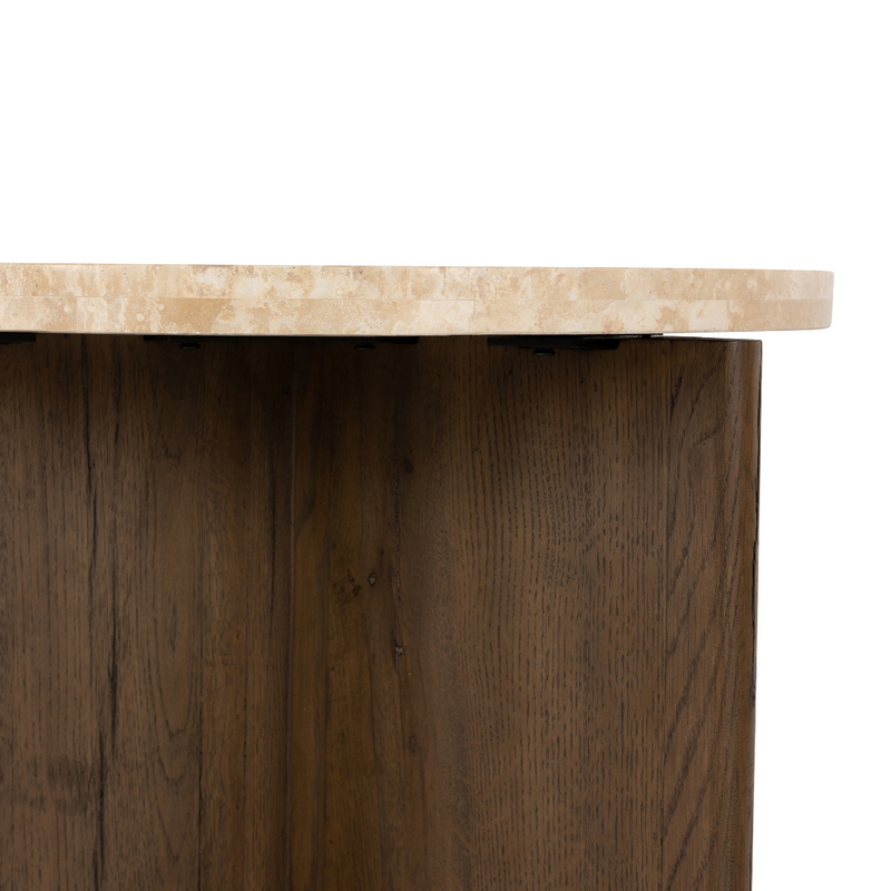 Tide End Table - Travertine