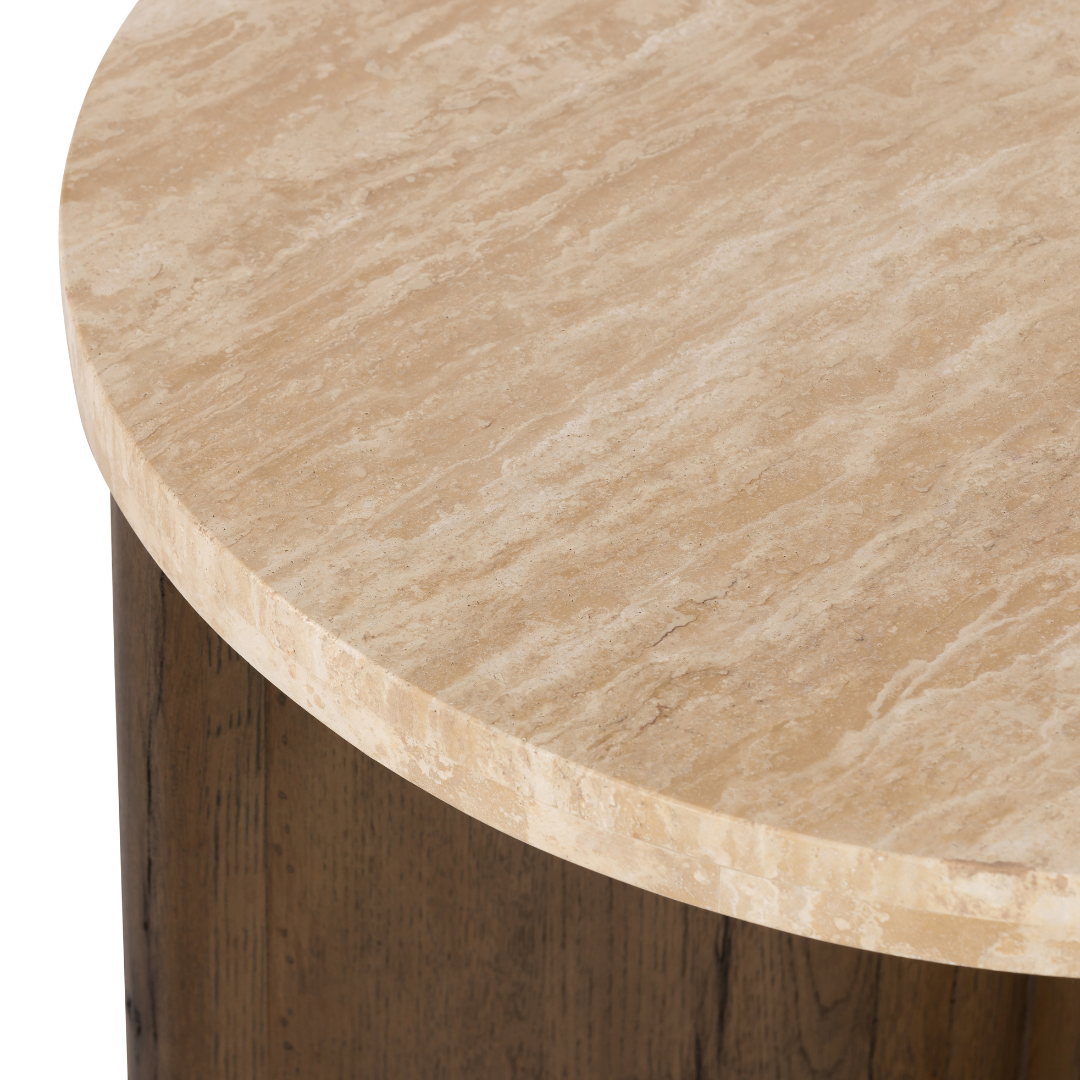 Tide End Table - Travertine