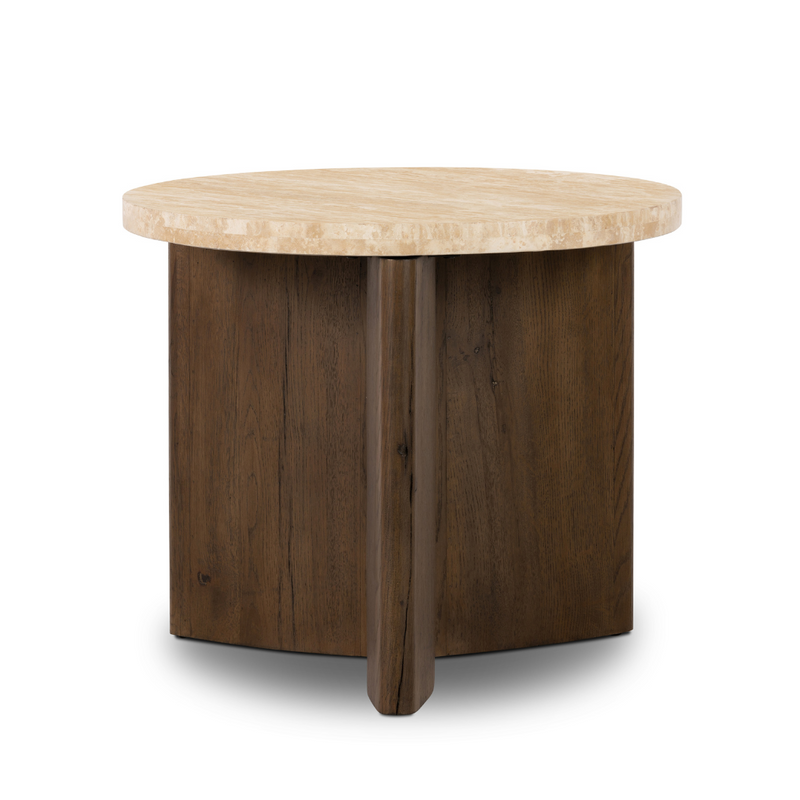 Tide End Table - Travertine