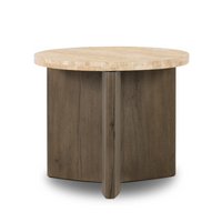 Tide End Table - Travertine