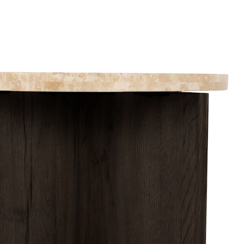 Tide End Table - Travertine