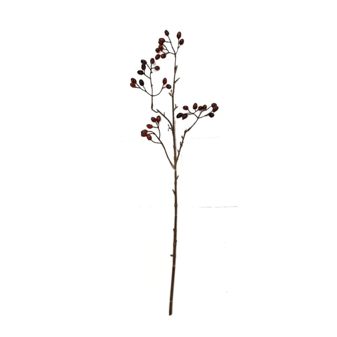 25" Hypericum Berries Spray - Burgundy