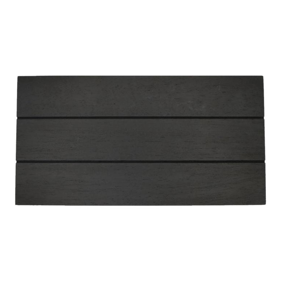 Black Rectangular Wood Tray