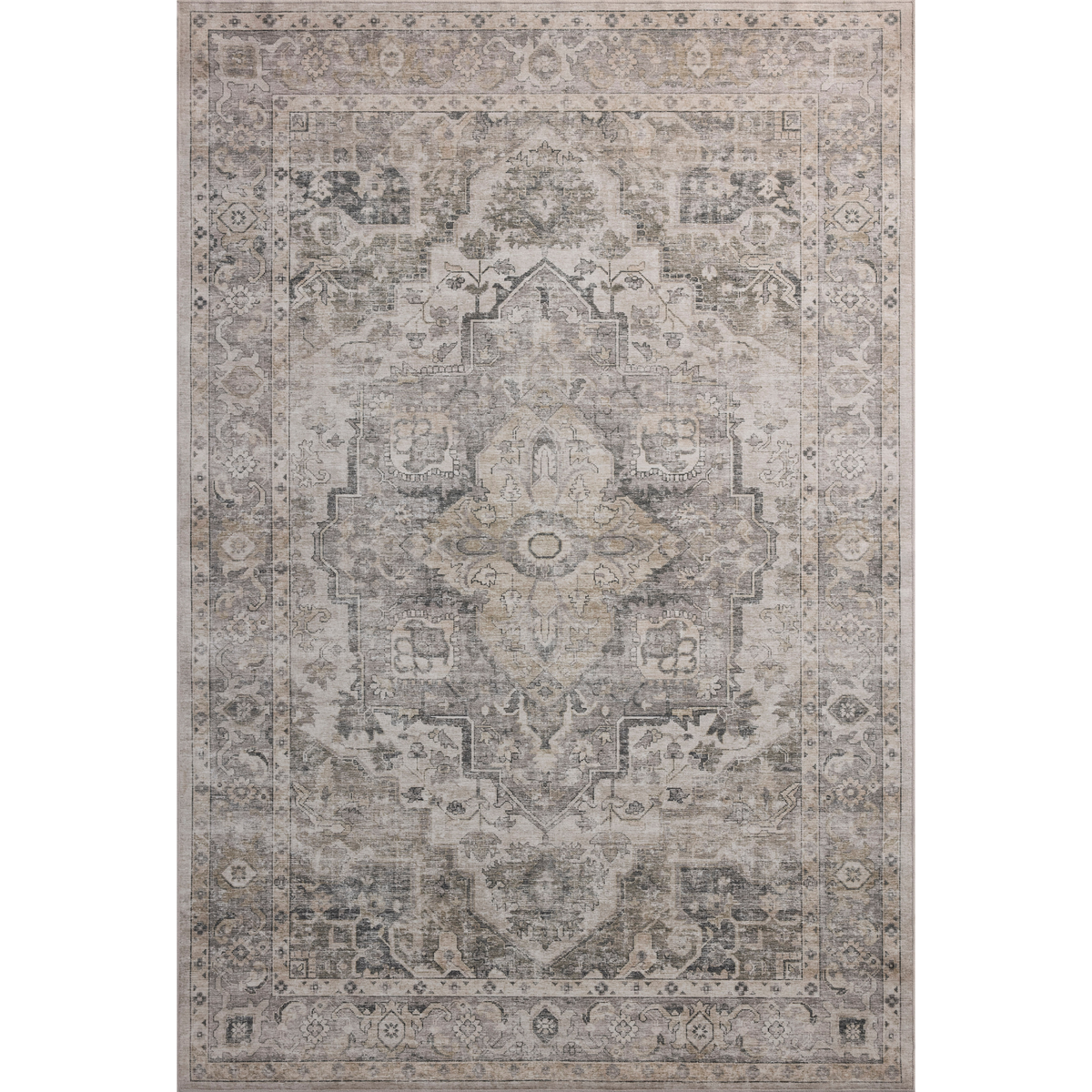 Josie (Amber Lewis × Loloi) JOS-03 Machine Washable Rug [Silver/Natural]