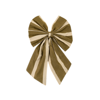 Bow Clip - Block Print Stripe [Olive]
