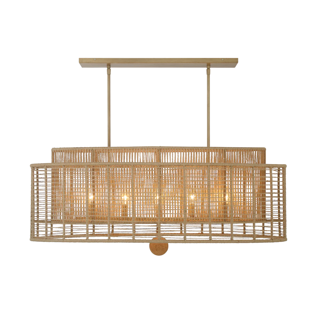 Jayna 5 Light Linear Oval Chandelier