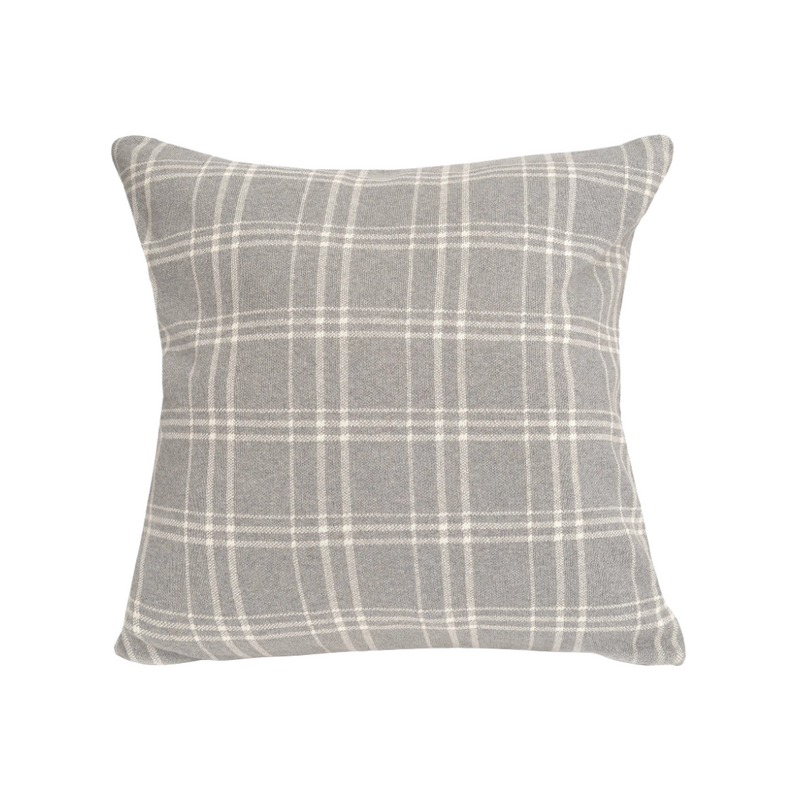 Grey Plaid Pillow Cover [20" x 20"]