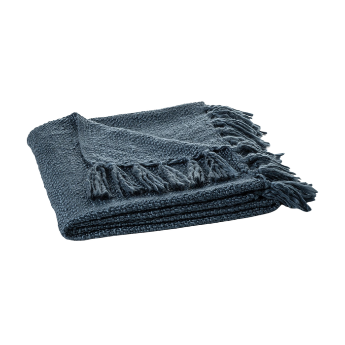 Navy Knit Throw