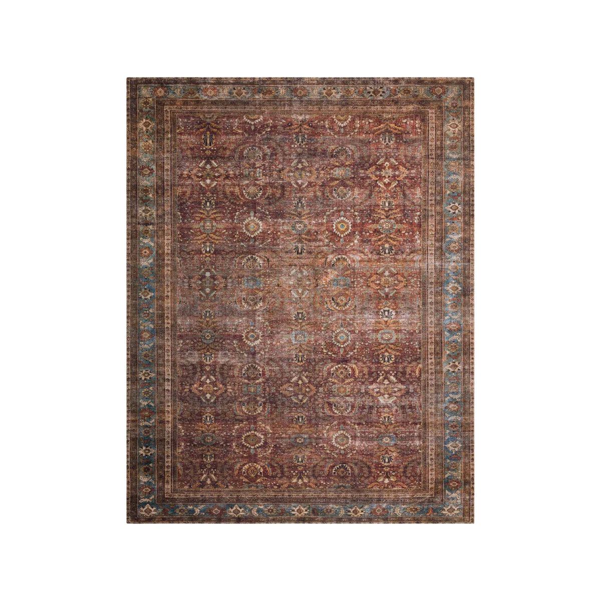 Brick/Blue Layla 01 Rug
