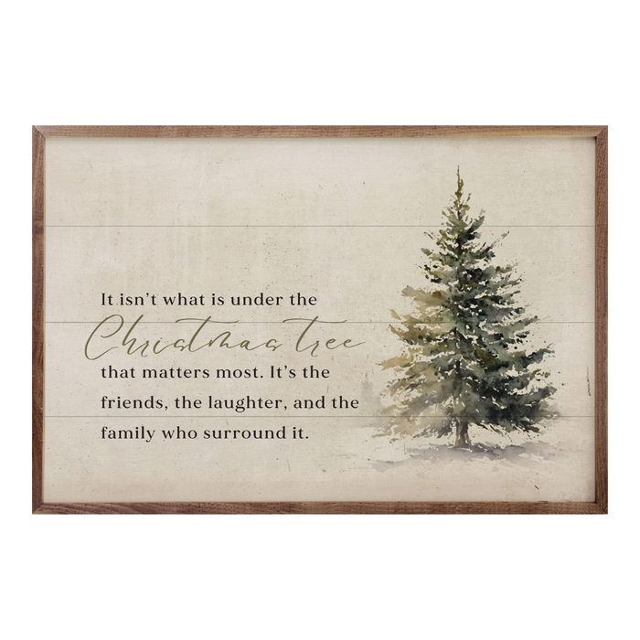 Under the Christmas Tree Framed Wooden Print