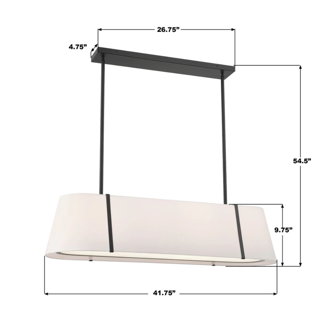 Fulton 4 Light Linear Oval Chandelier