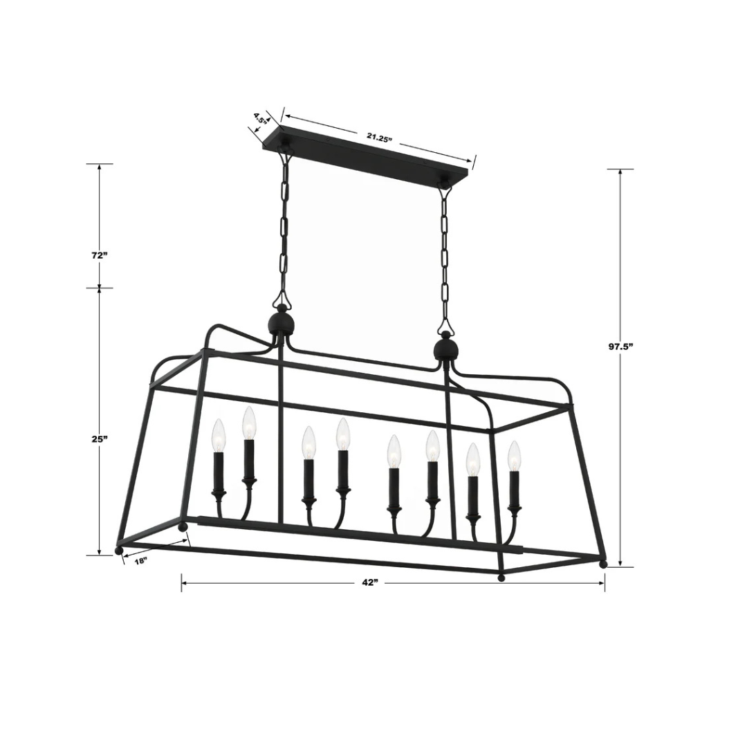 Libby Langdon Sylvan 8 Light Linear Chandelier
