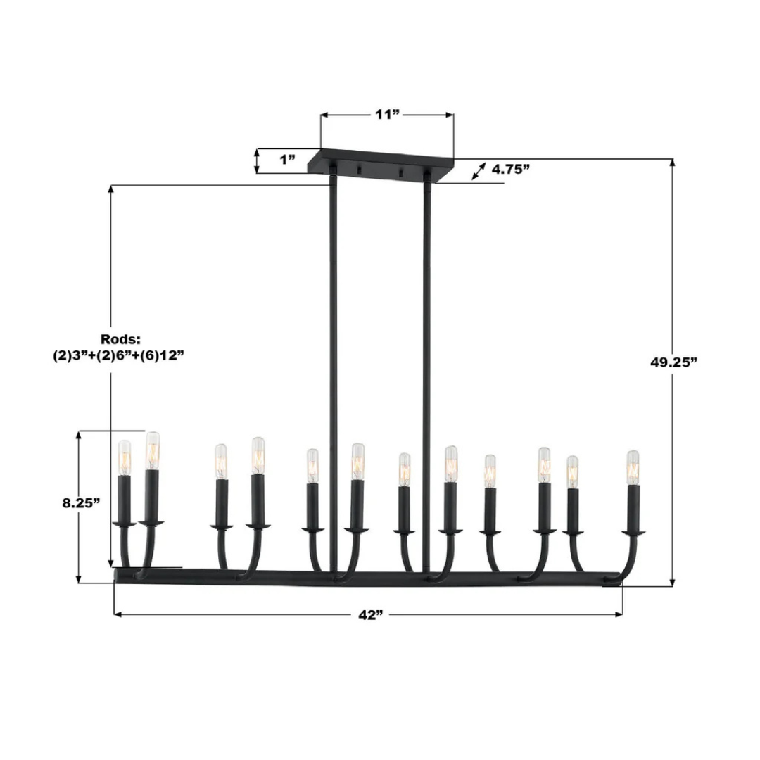 Bailey 12-Light Linear Chandelier