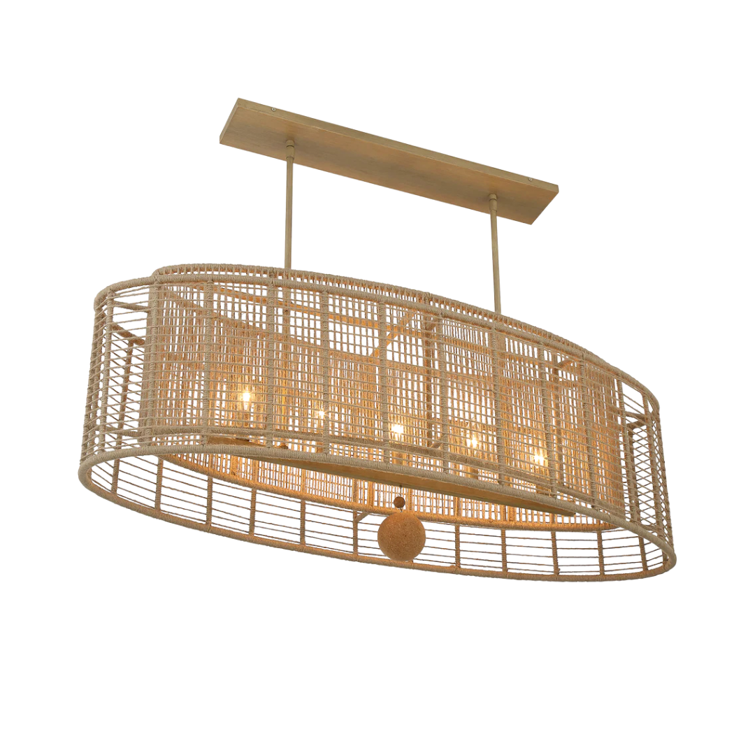 Jayna 5 Light Linear Oval Chandelier