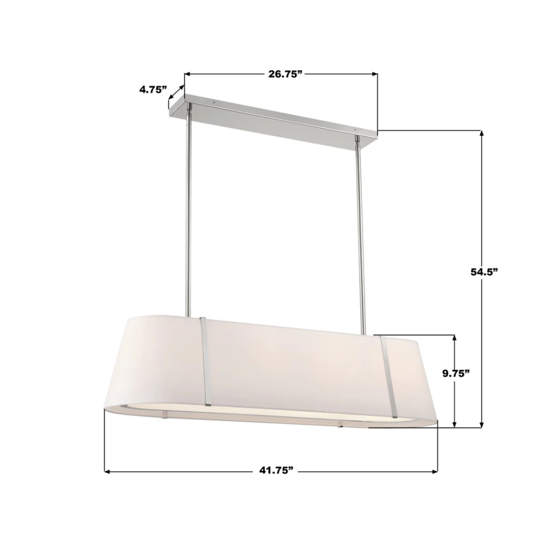 Fulton 4 Light Linear Oval Chandelier