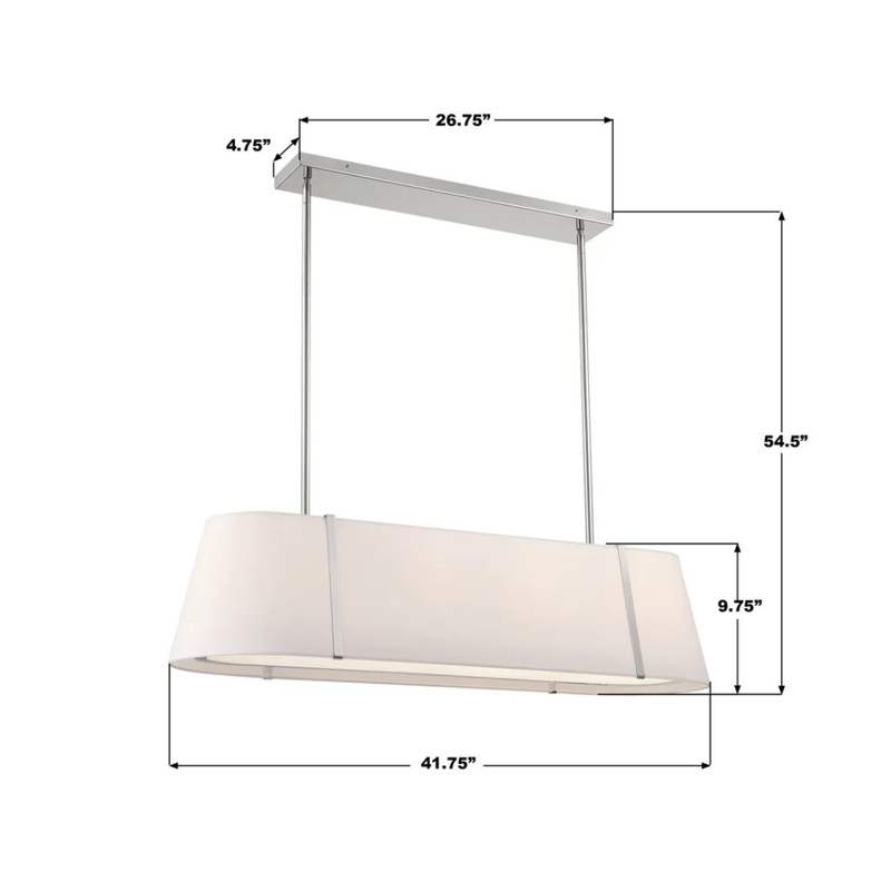 Fulton 4 Light Linear Oval Chandelier
