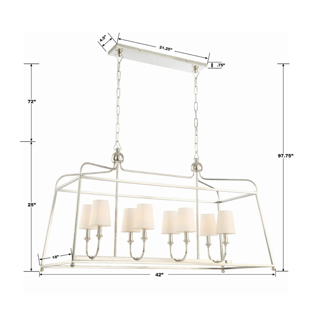 Libby Langdon Sylvan 8 Light Linear Chandelier [/w Shades]