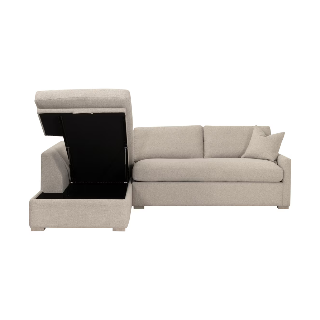 Calypso 112" Slim Arm Sleeper Sectional (Queen)