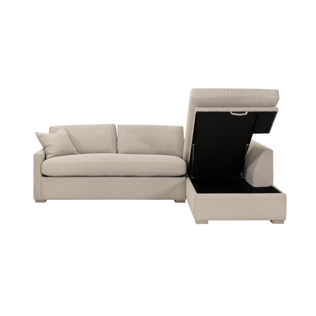 Calypso 112" Slim Arm Sleeper Sectional (Queen)
