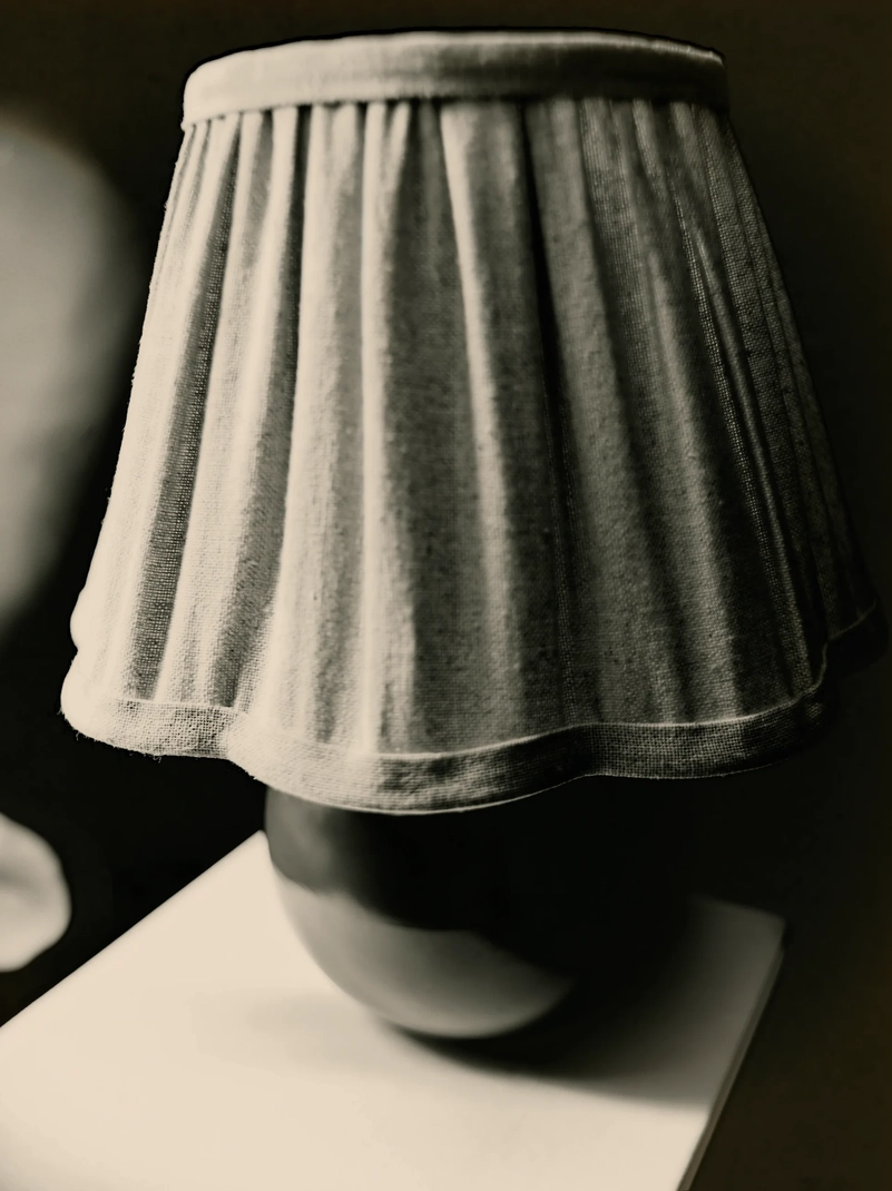 Cordana Pleated Linen Table Lamp [Olive]