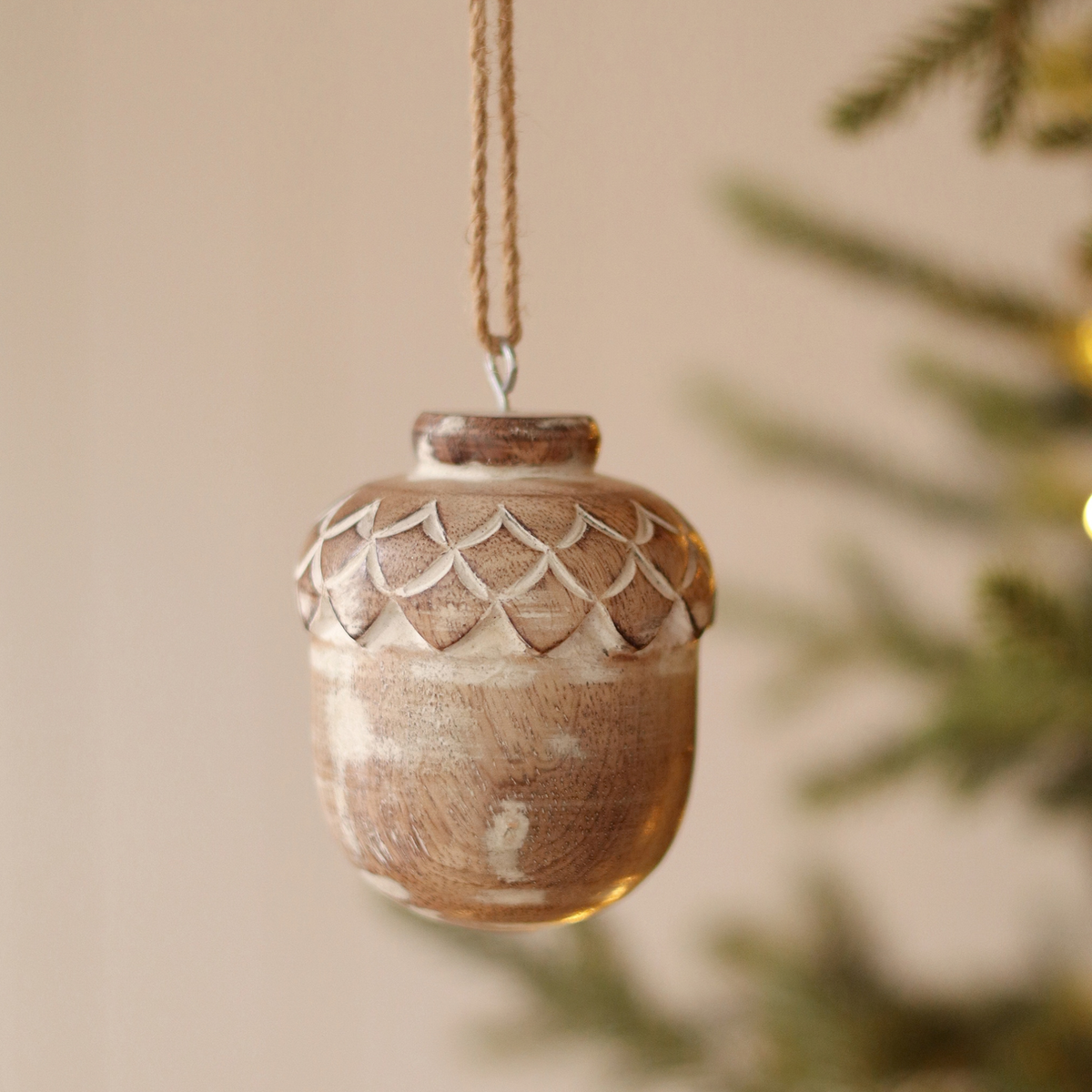 Wooden Acorn Ornament