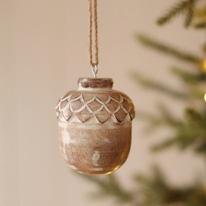 Wooden Acorn Ornament