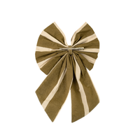Bow Clip - Block Print Stripe [Olive]